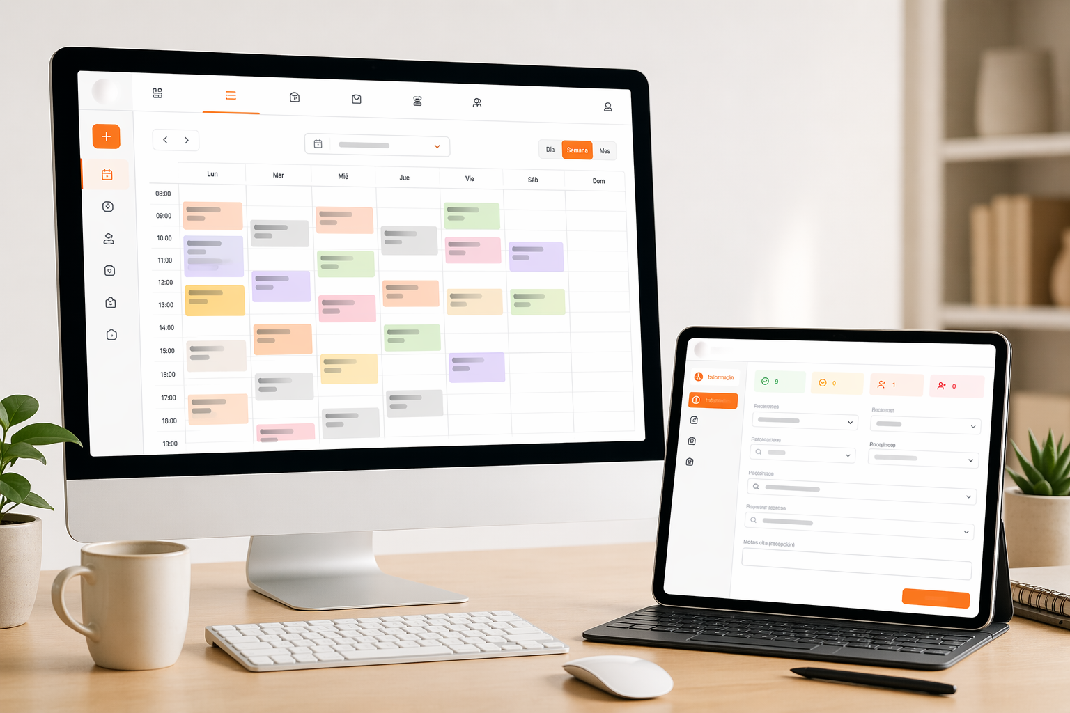 Vista de JustBookIt para gestión de clínicas